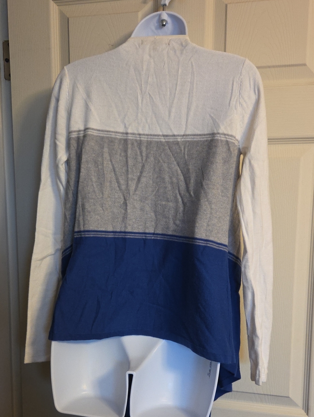Adrienne Vittadini Studio Color Block Open Front Cardigan Size Small - Picture 2 of 13